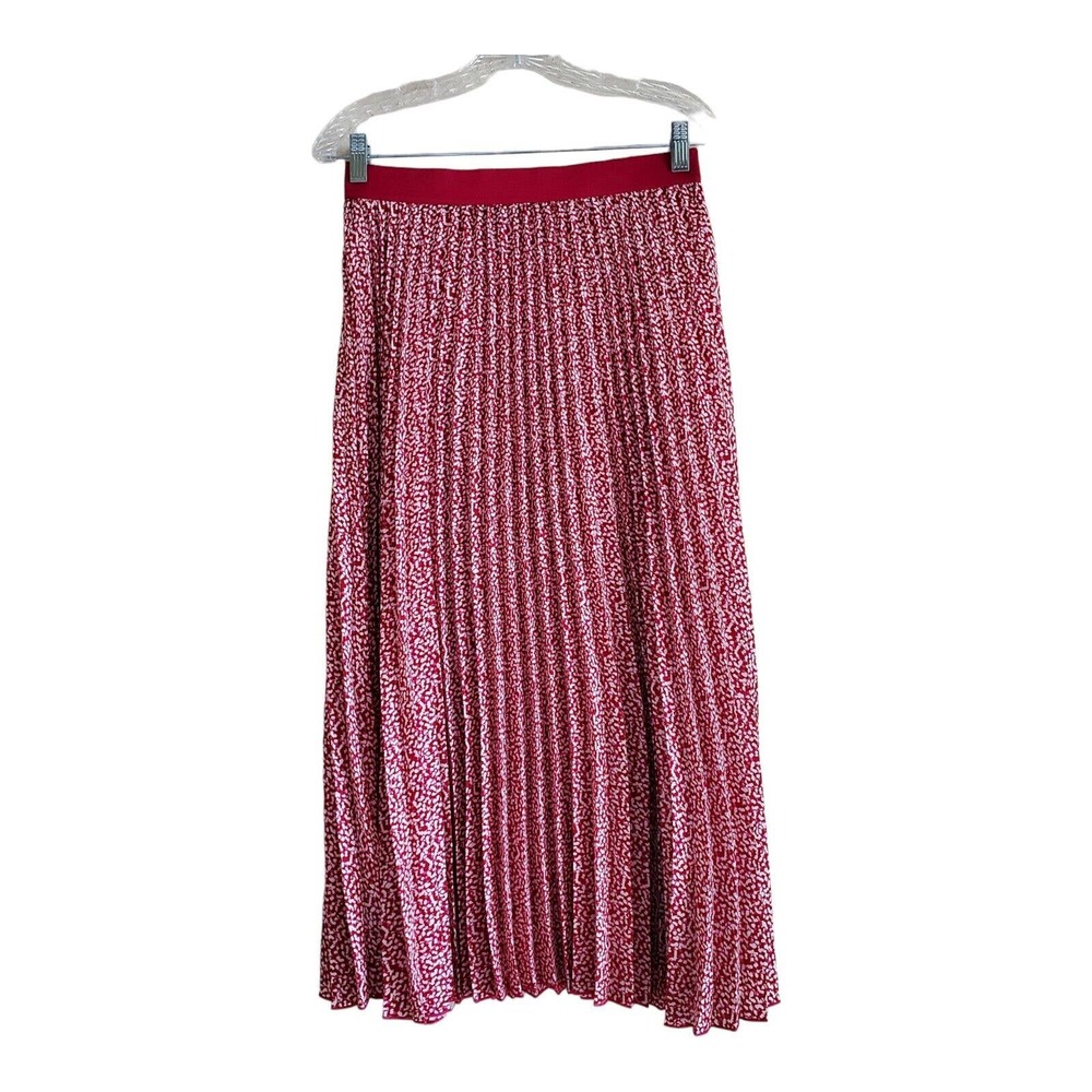 Vince Camuto Red Pleated Mini Skirt